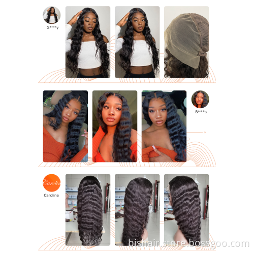 Loose Deep Wave Lace Front Wig Real Human Hair Brazil 4x4 Lace Hair Wig 150% Dense Holiday Hair Suitable for Women Natural Black